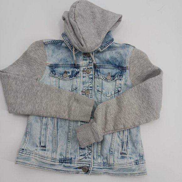 AEROPOSTALE WOMENS   XS JEAN HOODIE JACKET - Picture 12 of 15